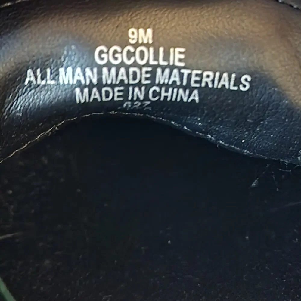 GBG Guess Womens Shoes 9M Black Gold GGCOLLIE Chunky Platform Loafers 90s Y2K